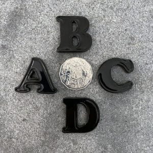 Black 35mm Ceramic Letters A-Z - MOSAIC INSPIRATION