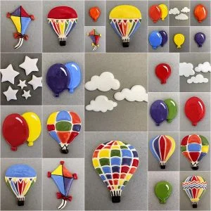 Clouds, Stars, Balloons, Kites, Hot Air Balloons