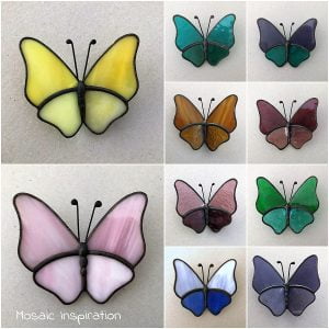 MOSAIC INSPIRATION Stained Glass Butterfly Mosaic Inserts www.mosaicinspiration.com