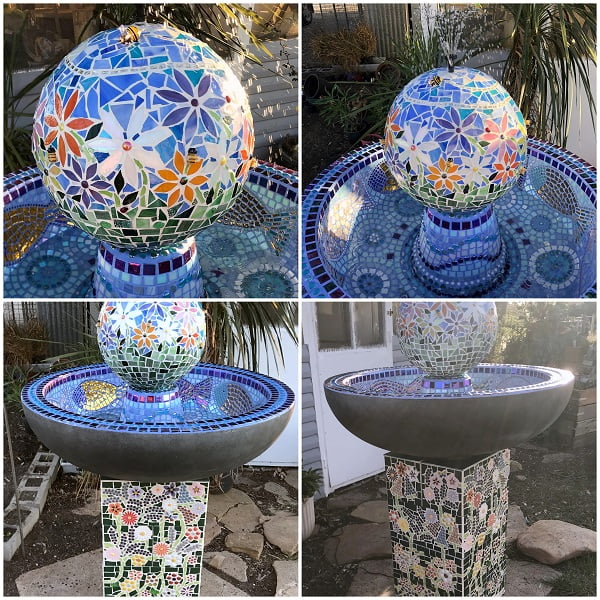 MOSAIC INSPIRATION Vickis Water Feature Flowers www.mosaicinspiration