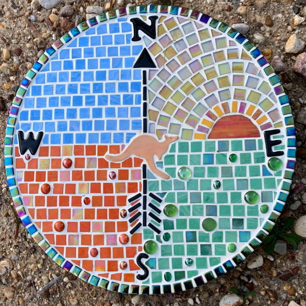 Vicki's True North Paver - Ceramic Letters - Mosaic Inspiration