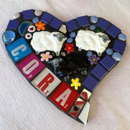 Jan's Heart for Cora - sheep & flowers from Mosaic Inspiration